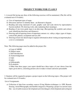 PROJECT WORK FOR CLASS 9 
 
1. A record file having any three of the following exercises will be maintained. (The file will