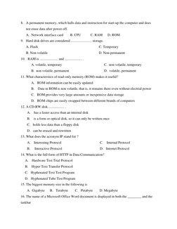 Grade 10 ICT Exam Questions & Answers | PDF | Computer Data Storage ...