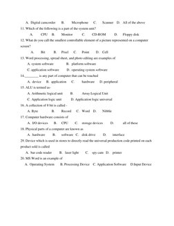 Grade 7 ICT Final Exam Paper 2021 | PDF | Computer Data Storage | Input ...