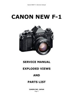 Canon NEW F-1 Service Manual | PDF | Shutter (Photography) | Aperture