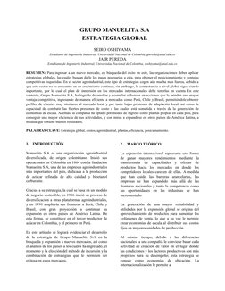 GRUPO MANUELITA S.A
ESTRATEGIA GLOBAL
SEIRO OSHIYAMA
Estudiante de Ingeniería Industrial, Universidad Nacional de Colombia, j