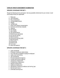 CHRA Exam Coverage and Study Guide | PDF | Employment | Salary