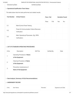 Operational Qualification Format Write Sample Operational Qualification Protocol Template | PDF | Verification And ...