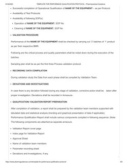 Performance Qualification Protocol Template | PDF | Verification And ...