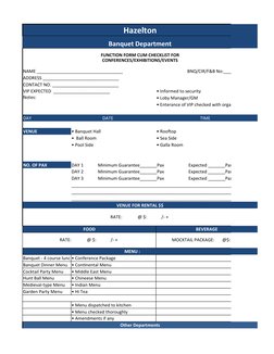 Hazelton
Banquet Department
NAME ___________________________________