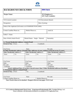 TCS Background Check Form Guidelines | PDF | Background Check | Common Law