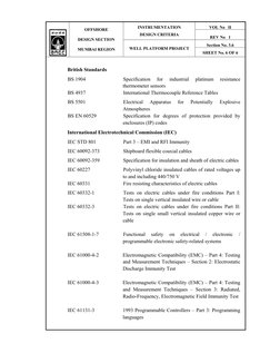 VOL No   II 
INSTRUMENTATION 
DESIGN CRITERIA 
 
REV No   1 
Section No. 3.6 
 
 
OFFSHORE 
 
DESIGN SECTION 
 
MUMBAI REGION