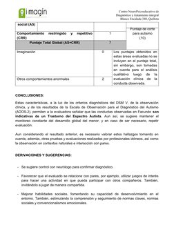 Centro NeuroPsicoeducativo de 
Diagnóstico y tratamiento integral
Blanco Encalada 340, Quillota
social (AS)
Puntaje de corte