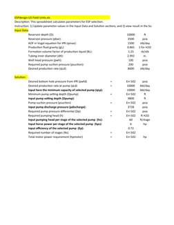 ESP Pump Design Calculation Tool | PDF | Pump | Pressure