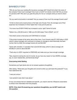 Final Expense Telesales Script Guide | PDF | Insurance | Life Insurance
