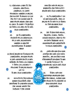9. A personas como tú, tan 
alegres, amistosas, 
cariñosas, es lindo 
desearles siempre lo mejor, 
por eso hoy te regalo la l