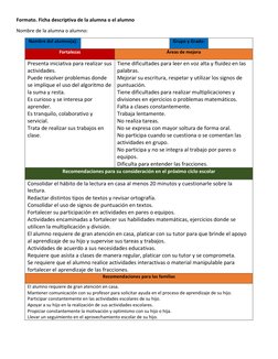 Formato. Ficha descriptiva de la alumna o el alumno 
Nombre de la alumna o alumno: 
Nombre del alumno(a): 
 
Grupo y Grado: