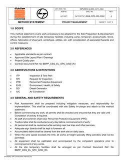 Method Statement for Site Facilities Setup | PDF | Surveying | Personal ...