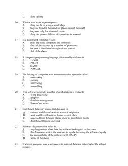 Data Processing Exam Questions 2024 | PDF | Computer Data Storage ...