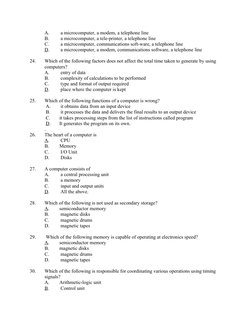 Data Processing Exam Questions 2024 | PDF | Computer Data Storage ...