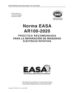 EASA AR100-2020 Práctica Recomendada - Rev. Octubre 2020
1
Copyright © 2020, EASA, Inc. (Version 0920)
Norma EASA
AR100-2020
