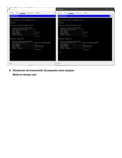 6. Simulación de transmisión de paquetes entre equipos
Modo en tiempo real
