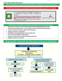AUTOR: JORGE ANDRÉS CASTRO FLORES 
ANTE CONFIRMACIÓN DE SARM: INICIAR RIFAMPICINA O VANCOMICINA CON UN BETALACTÁMICO  
 
NO R
