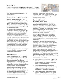 SECTION 1: 
INTRODUCTION TO SYSTEM INSTALLATIONS 
 
 
Johnson Controls, Inc. 
 
1─2 
types: new construction, prime contracts
