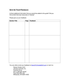 GIVE US YOUR FEEDBACK 
 
Is there additional information that you would like added to this guide? Did you 
find content that