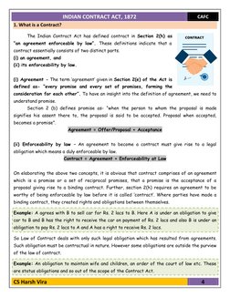 CA Foundation: Indian Contract Act Notes | PDF | Offer And Acceptance ...