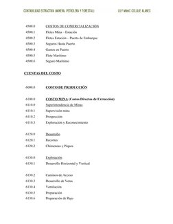 4500.0
4500.1
4500.2
4500.3
4500.4
4500.5
4500.6
COSTOS DE COMERCIALIZACIÓN
Fletes Mina – Estación
Fletes Estación – Puerto d
