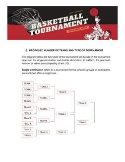 E. PROPOSED NUMBER OF TEAMS AND TYPE OF TOURNAMENT 
 
The diagram below are two types of the tournament will be
