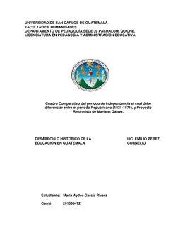 UNIVERSIDAD DE SAN CARLOS DE GUATEMALA  
FACULTAD DE HUMANIDADES 
DEPARTAMENTO DE PEDAGOGÍA SEDE 39 PACHALUM, QUICHE. 
LICENC