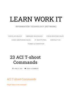 ACI Troubleshooting Command Guide | PDF | Internet Protocols | Computer ...