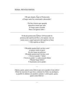 TEMA: PENTECOSTES
_______________________________________________________________
__
//Oh qué alegría, llegó el Pentecostés
e