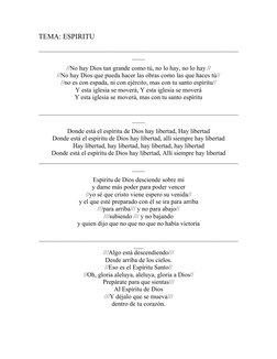 TEMA: ESPIRITU
_______________________________________________________________
____
//No hay Dios tan grande como tú, no lo h