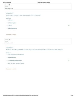 6/25/22, 8:56 PM
Final Exam: Attempt review
semestral.amaes.com/2122/mod/quiz/review.php?attempt=390239&cmid=3208
5/23
Questi