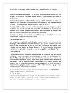 En este tipo de campaña puedes realizar cuatro tipos diferentes de anuncios:
Anuncios de display adaptables: Los anuncios ada