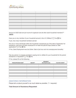 Amount of 2020 total annual income for applicant and all other adult household members?* 
Have you or any member of your hous