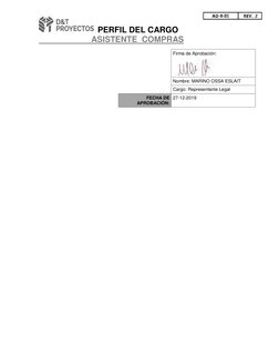 PERFIL DEL CARGO 
                       ASISTENTE  COMPRAS 
 
 
 
 
 
 
 
Firma de Aprobación: 
 
 
 
Nombre: MARINO OSSA