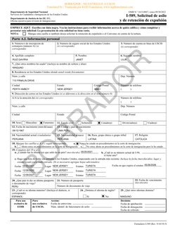 Formulario I-589 (Rev. 9/10/19) N 
Departamento de Seguridad Nacional 
Servicios de Ciudadanía e Inmigración de los Estados U