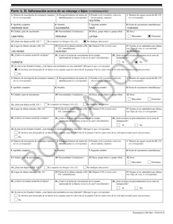 Formulario I-589 (Rev. 9/10/19) N 
 
 
Parte A. II. Información acerca de su cónyuge e hijos (continuación) 
1. Número de i