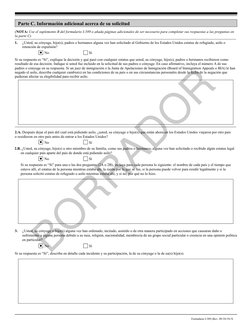 Formulario I-589 (Rev. 09/10/19) N
 
(NOTA: Use el suplemento B del formulario I-589 o añada páginas adicionales de ser neces