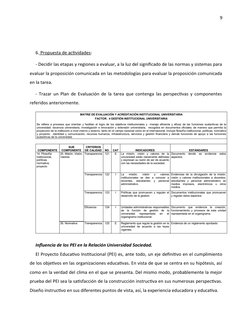 9
6. Propuesta de actividades:
- Decidir las etapas y regiones a evaluar, a la luz del significado de las normas y sistemas p