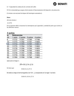 Iz = Capacidad de conducción de corriente del cable. 
I2=Es la intensidad que asegura efectivamente el funcionamiento del dis