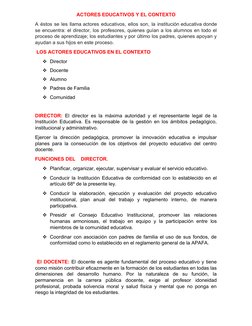 Actores Educativos y sus Funciones | PDF | Maestros | Aprendizaje
