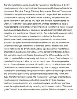 Dry Type Transformer Maintenance Guide | PDF | Transformer | Insulator ...