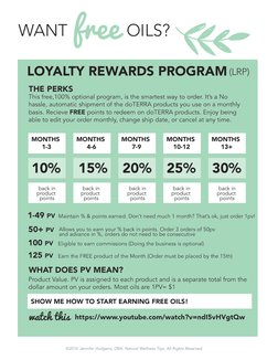 ©2016 Jennifer Hudgens, DBA. Natural Wellness Tips, All Rights Reserved.
free
WANT
OILS? 
LOYALTY REWARDS PROGRAM (LRP)
THE P