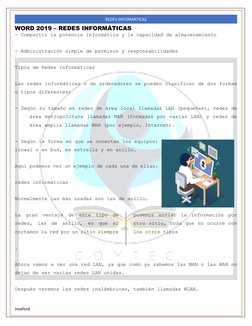 WORD 2019 – REDES INFORMÁTICAS 
insaford 
REDES INFORMÁTICAS 
- Compartir la potencia informática y la capacidad de almacenam