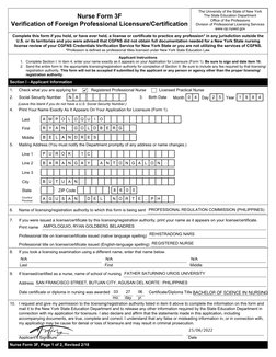 Nurse Form 3F: Foreign Licensure Verification | PDF | Licensure | Nursing