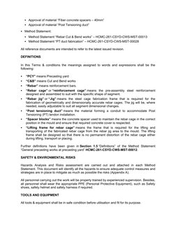 Rebar Cage Assembly Method Statement | PDF | Concrete | Personal ...