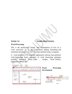 WEEK 7-8                                       WORD PROCESSING 
Word Processing 
This  is  the  product