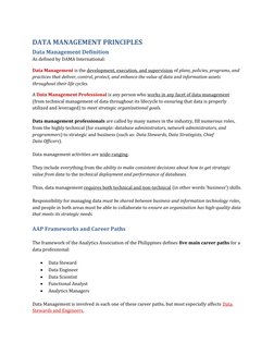 Fundamentals of Data Management Overview | PDF | Data | Metadata