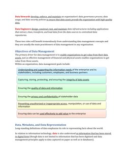 Fundamentals of Data Management Overview | PDF | Data | Metadata
