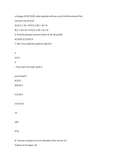 Grade 5 Numeracy Assessment Test | PDF | Circle | Volume